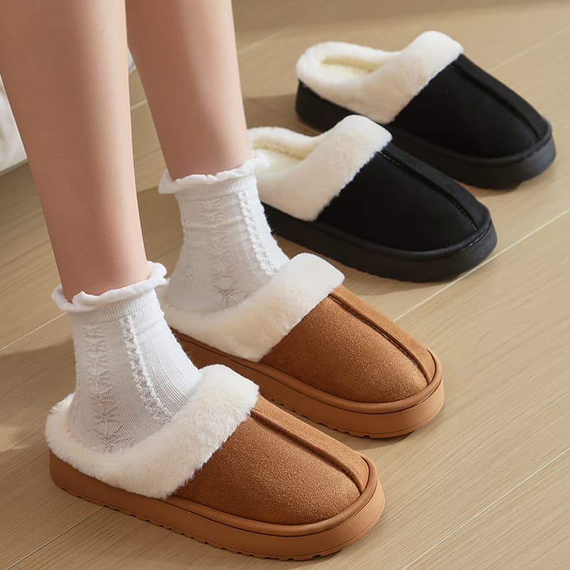 Winter 2026 New Cotton Slippers for Women, Indoor Home Anti-Slip Warm Plush Slippers for Men Winter