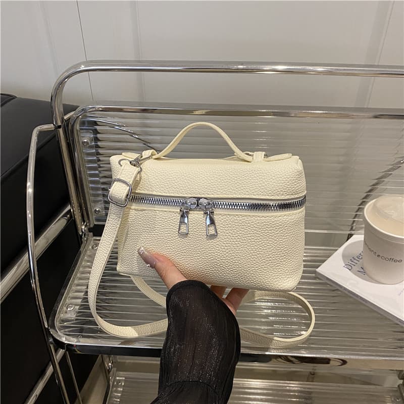 Lychee pattern soft side women's bag 2025 new urban simple high-end texture small square bag trend box small square bag