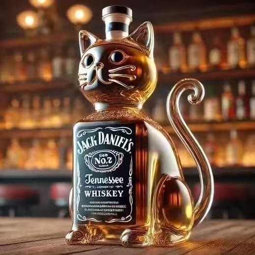 Creative New Whiskey Cat Bottle Seal, Fun Home Gift Transparent Empty Bottle Creative Packaging