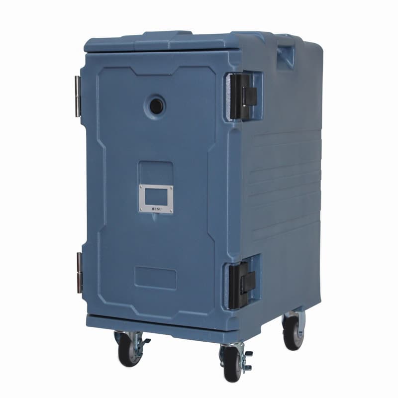 Food Pan Insulated Food Warmer, Food Pan Insulated Warmer for Banquet Delivery, Hot Food and Cold Storage, 120L, Large Wheels, Load Capacity 100kg