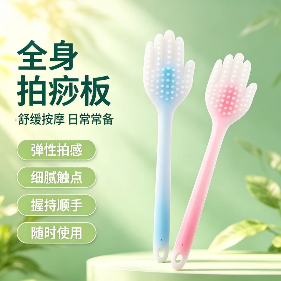 Silicone Palm Gua Sha Board Home Meridian Tapping Stick Full Body Back Massage Shoulder Relaxation Muscle Handheld Massager