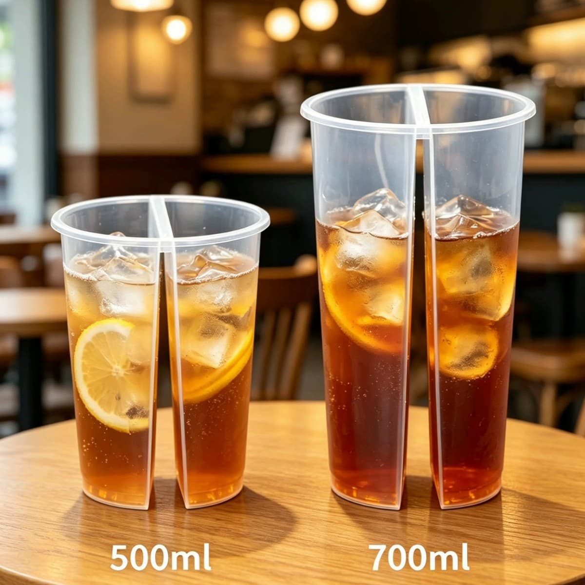 Sharing Cup Milk Tea Cup Dual-Compartment Cup Novelty Drink Cup Creative Water Cup Double Grid Beverage Cup
