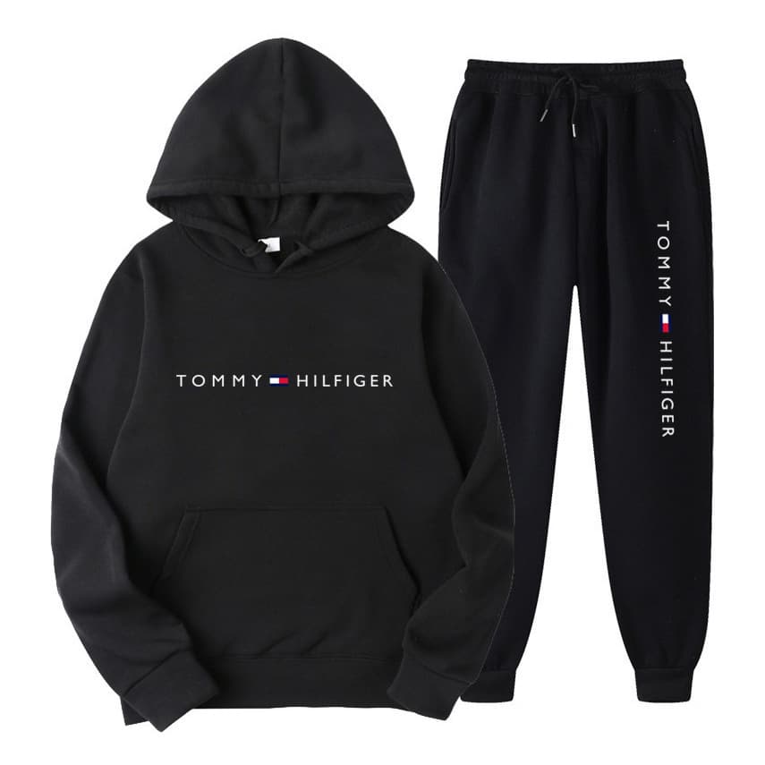 Spring/Autumn Casual Men's and Women's Hoodie Set Loose Fleece Printed Sweatshirt Cross-Border Style Men's Casual Set