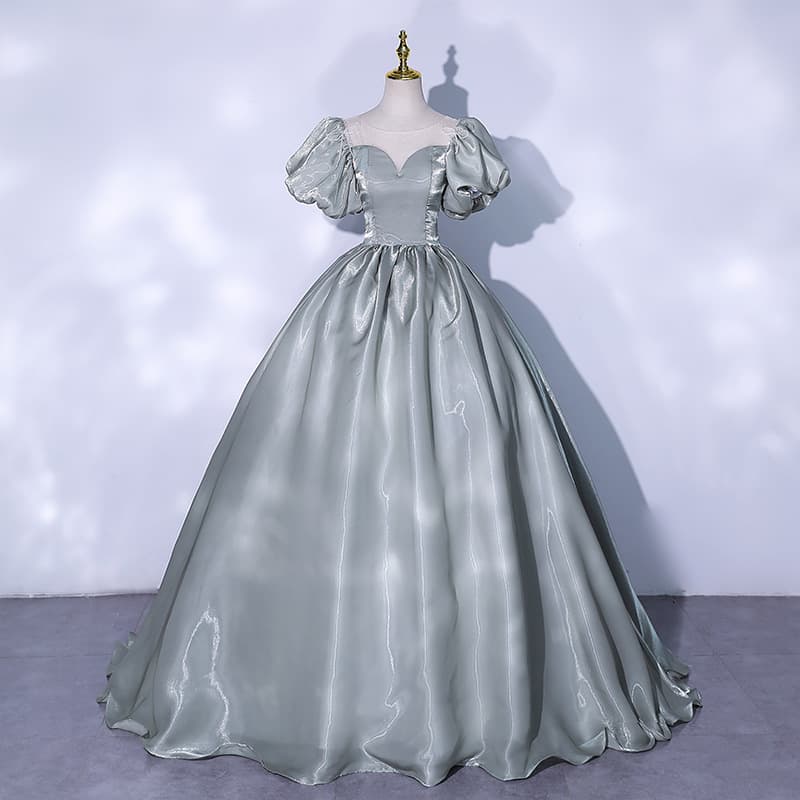 Evening Gown 2026 New Summer Princess Style Puff Sleeve Dress for Bride Performance Art Exam Solo Host