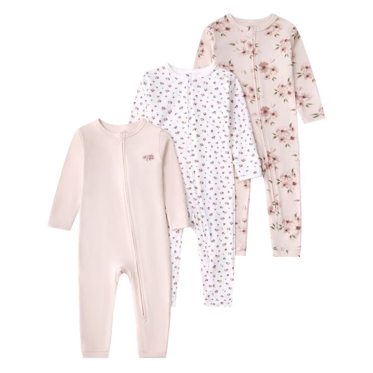 Baby Spring and Autumn Jumpsuit Long Sleeve Zipper Romper Pajamas Newborn Gift Set Cross-Border Supply