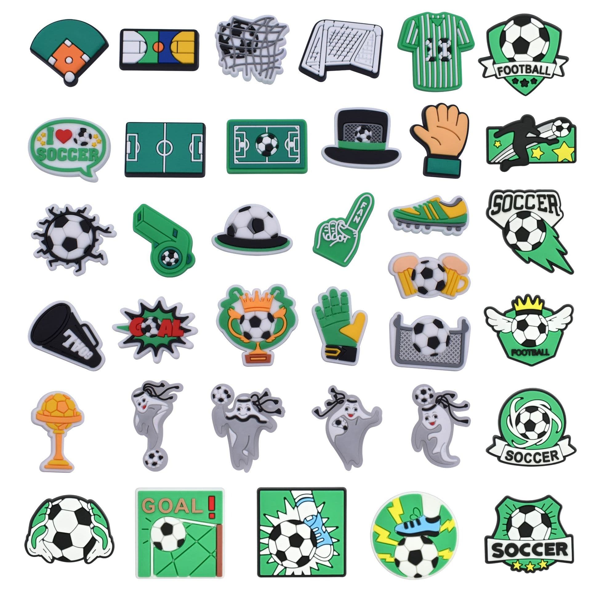 World Cup Football Series Croc Charms PVC Soft Rubber Removable Shoe Buckle Accessories Cross-border Wholesale Shoe Decorations