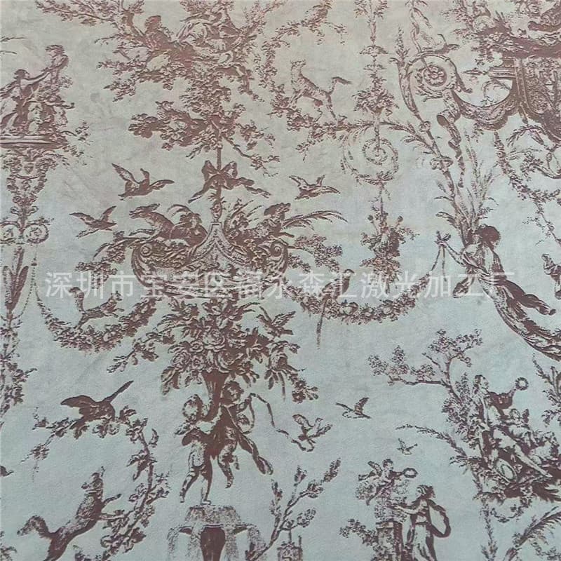 Fabric and leather materials, denim burnt patterns, washed surface treatments, printing, jacquard, sofa fabric, wall covering printing, full rolls, burnt designs
