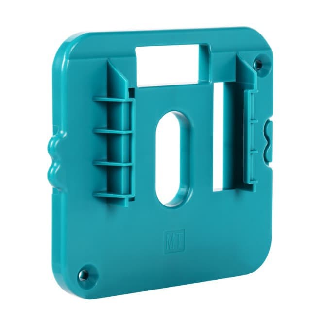Makita wall-mounted battery holder for 18V batteries, used for battery storage and warehouse organization.