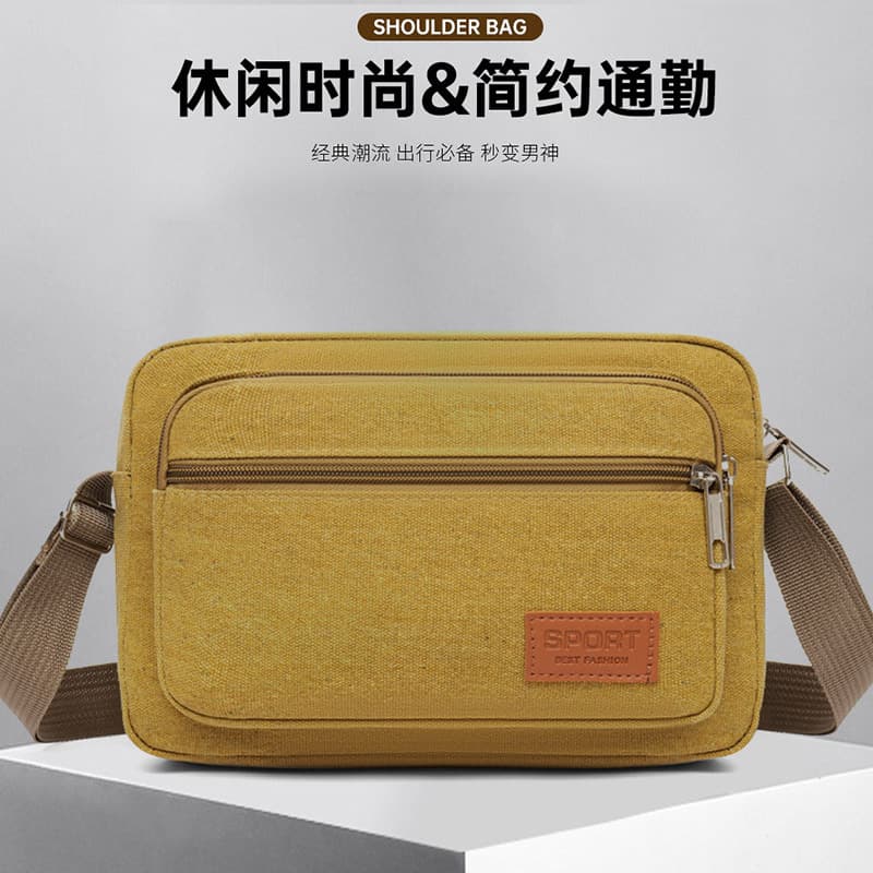Men's Canvas Messenger Bag Crossbody Bag Casual Shoulder Bag for Street Stalls Construction Site Large Capacity Bag