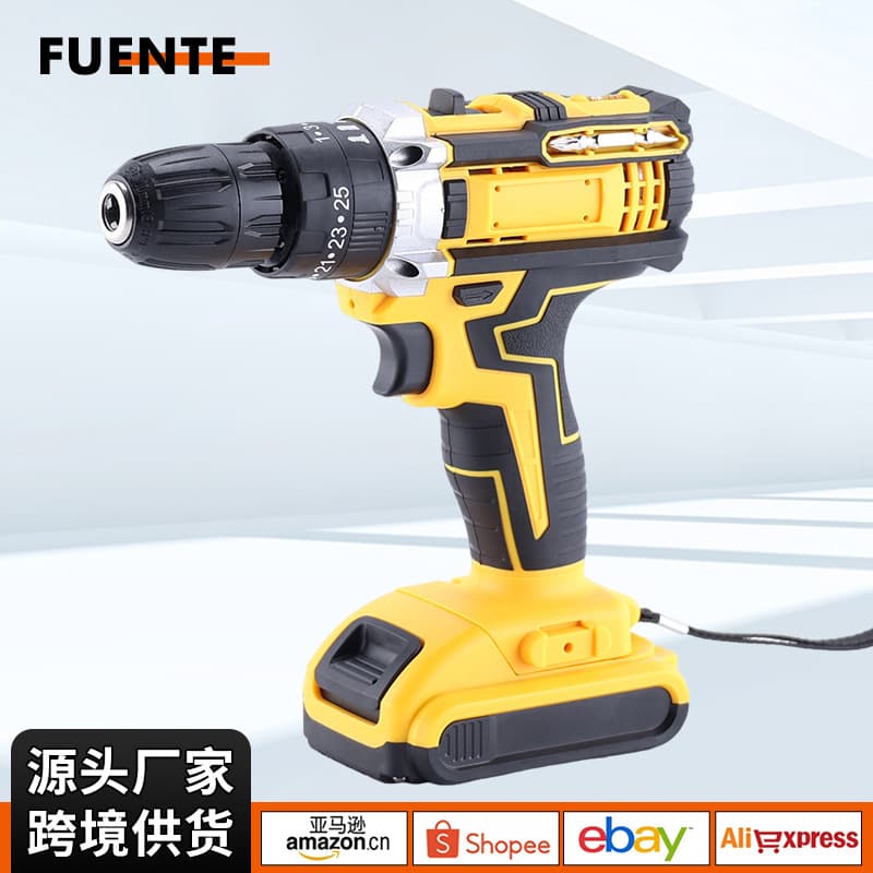 Cross-border Multifunctional Lithium Drill Screwdriver Set, Rechargeable Hand Drill, Impact Drill, Household Pistol Drill Wholesale