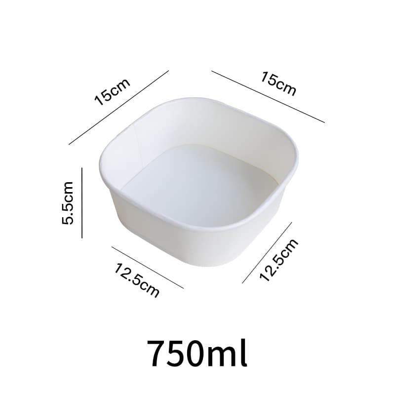 Wholesale Disposable Meal Boxes Customizable Square Paper Bowl for Fitness Meals Takeout Packaging Food Container Fast Food Box
