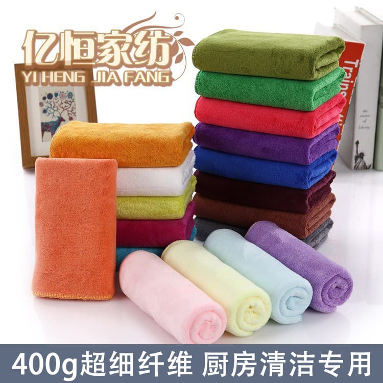 Yiheng Towel Factory Wholesale 400g/m² 30*70 Polyester-Nylon Microfiber Kitchen Cleaning Towel Multiple Colors Available
