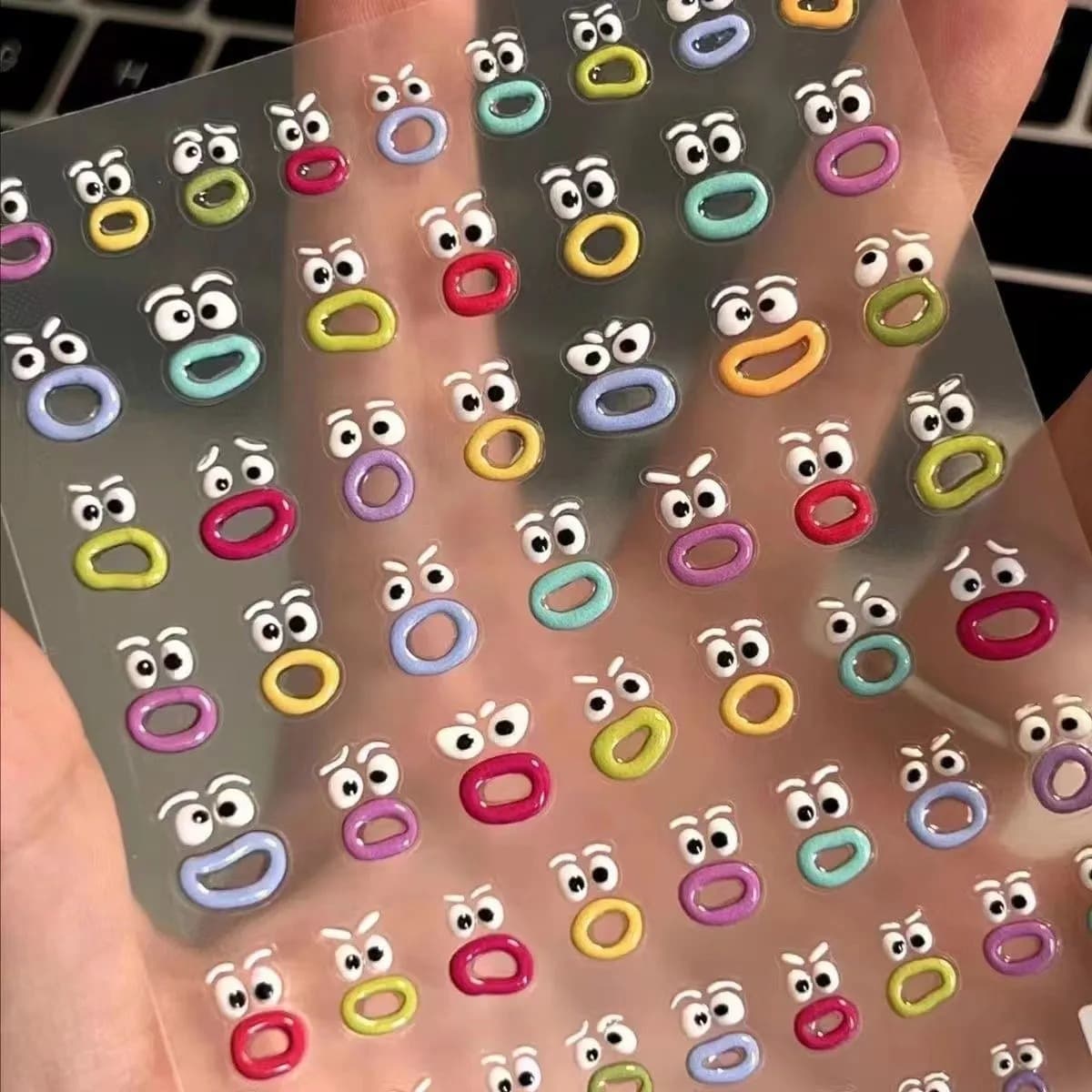 Cute Mouth-Shaped Nail Stickers, Dopamine-Enhancing Flat Journal Stickers, Water Bottle Nail Stickers, Funny Expressions