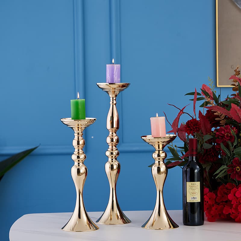Cross-border Candle Holder Mermaid Gold Vase Candle Holder Wedding Prop Decoration Christmas Metal Candle Holder