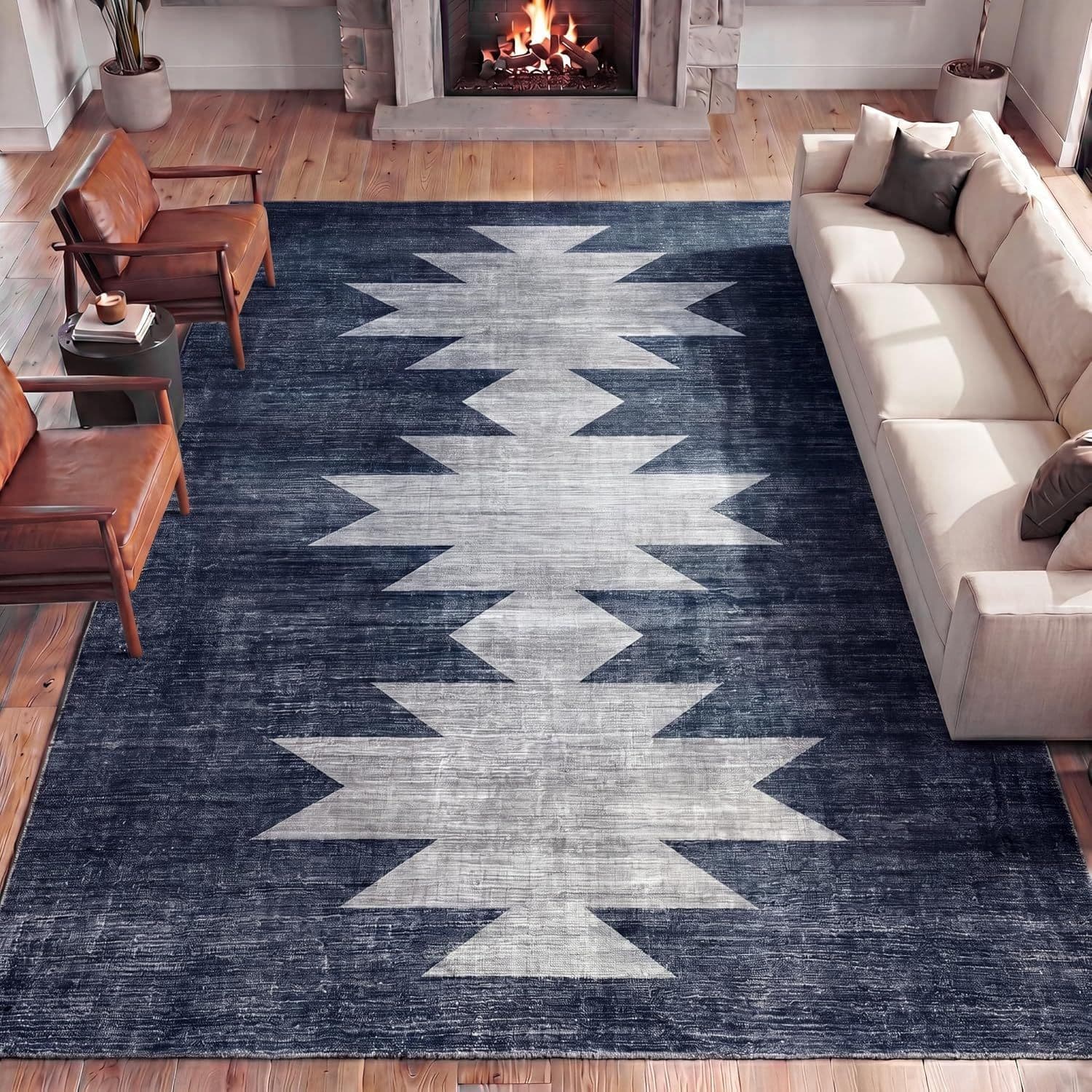 Cross-border Amazon modern simple imitation cashmere carpet living room washable bottom non-slip wear-resistant easy care coffee table blanket