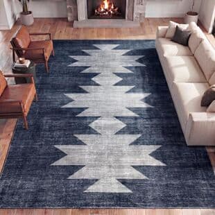 Amazon Modern Minimalist Faux Cashmere Rug for Living Room, Washable Base, Non-Slip, Durable, Easy Care Coffee Table Rug