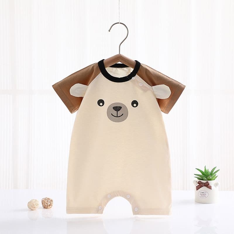 Baby Summer Short-Sleeve Romper, Thin Summer Style, Newborn Sleepwear, Crawling Suit, Outdoor Baby Boy & Girl Bodysuit