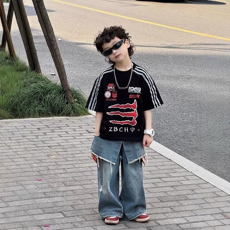 Children's Short Sleeve T-Shirt New Summer Style Boys Cotton Thin Cool Trendy Top