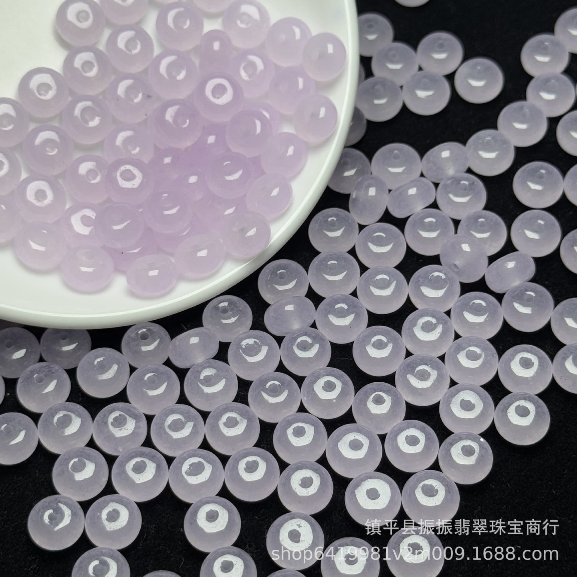 High Ice Light Pink 8mm Abacus Beads Loose Beads Wholesale, DIY Jade Jewelry Bracelet Necklace Spacer Beads Jade Bead Accessories