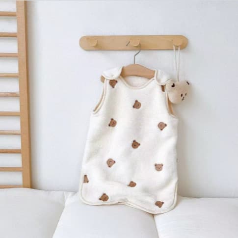 Korean INS New Style Baby Sleeping Bag, Autumn and Winter Thickened Baby Anti-Kick Blanket Children's Vest Warm Fleece Sleeping Bag