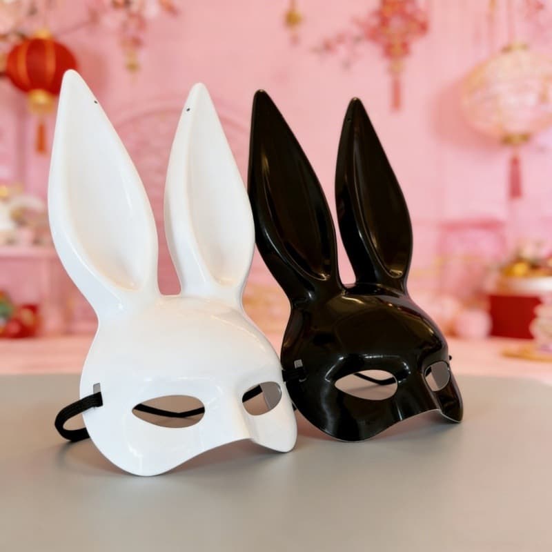 Cross-Border Popular Sexy Bunny Girl Mask, Multiple Colors Available, Shiny Bunny Ear Mask, Party Bar Costume Props