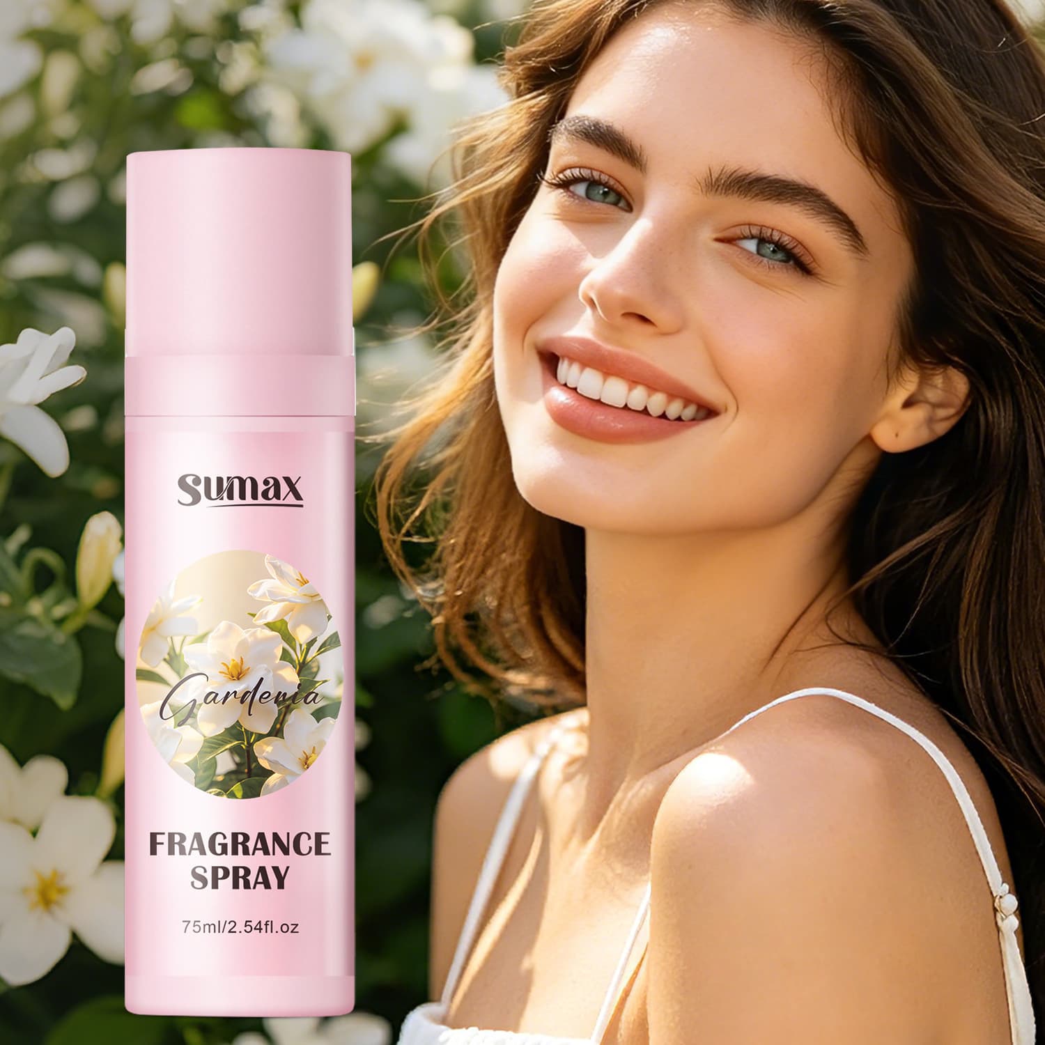 Sumax Cross-border Export English Packaging Exclusive 75ml Pink Bottle Spray Gardenia Fragrance Spray