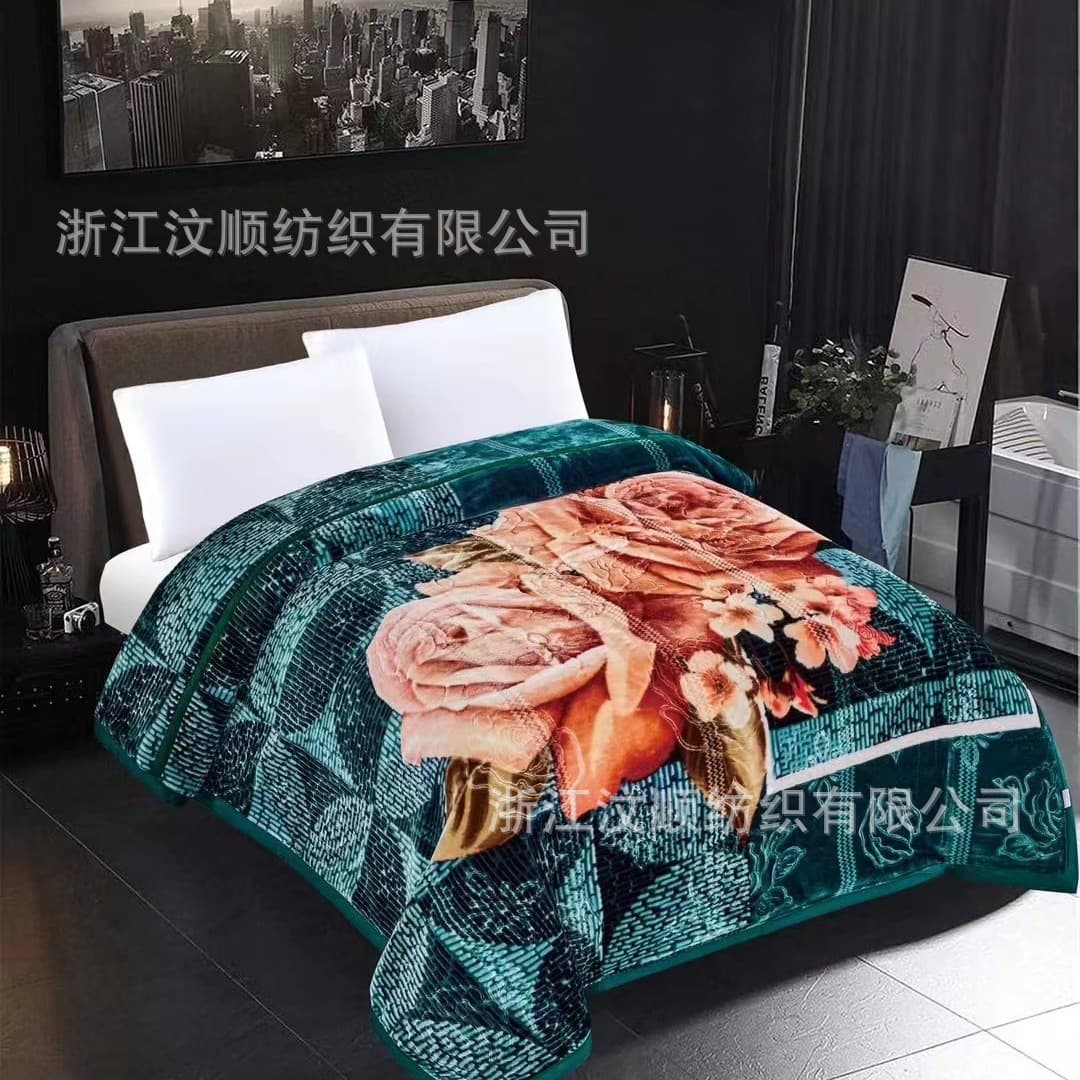 Raschel Blanket Cover Blanket Interwoven Warm Thick Double-Layer Factory Cross-Border Wholesale Foreign Trade Yiwu Central and Eastern Europe Africa