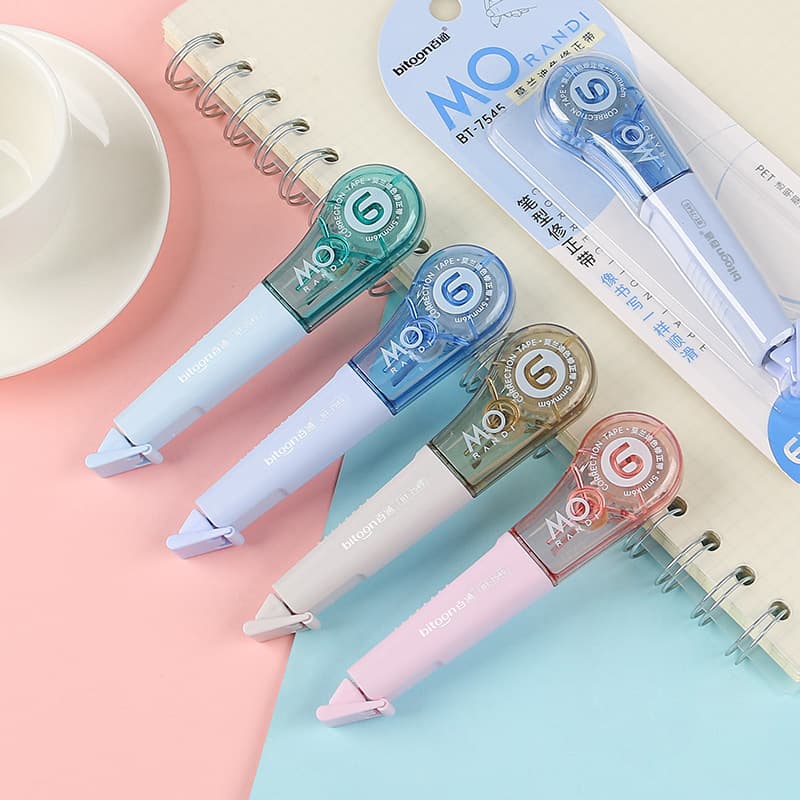 BETT 7545 correction tape, pen-shaped correction tape for students and offices, correcting mistakes, Morandi correction tape.