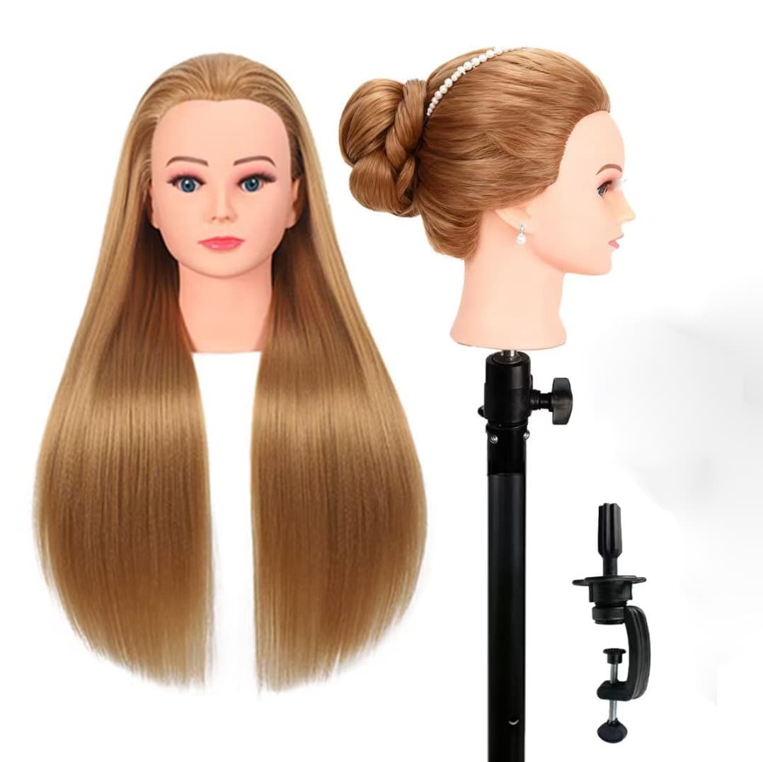 Wig Mannequin Head for Braiding and Hair Styling Practice, Hairdressing Training Head for Cutting and Trimming Exercises