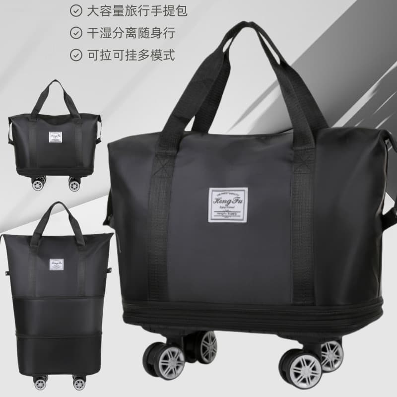 Travel bag with expanded swivel wheels, lightweight, large-capacity, checked-in portable suitcase storage bag