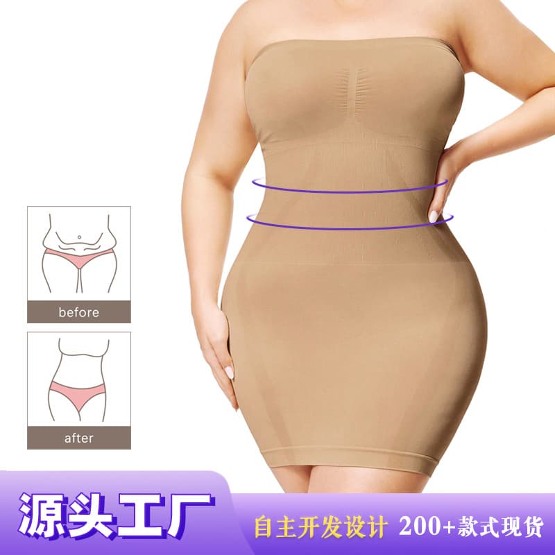 [Quality] Cross-Border Best-Selling Plus Size Bodysuit Shapewear with One-Shoulder, Hip Lifting, and Butt Enhancement Body Shaping Dress