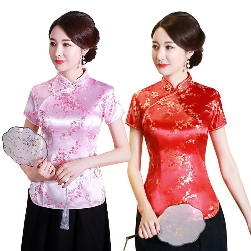 Jade Lady Modified Retro Cheongsam Top Chinese Vintage Tang Suit Women Hanfu Zen Tea Dress Workwear