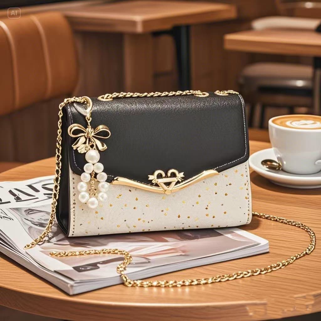 Home Direct New Chain Crossbody Beaded Women's Bag Korean Version INS Fashion Versatile High-End Shoulder Bag Sequin Trendy