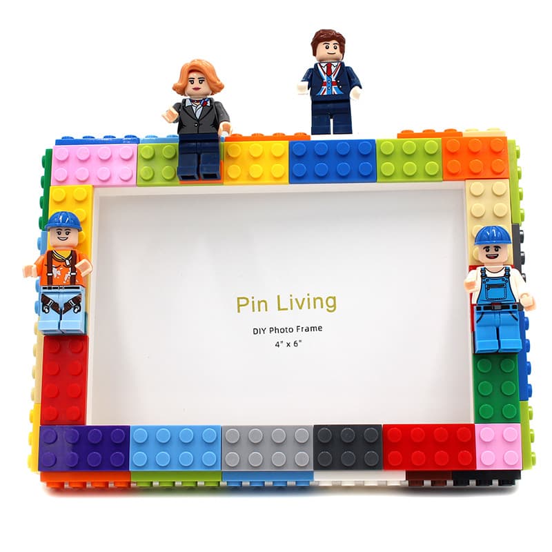 DIY Children's Building Block Photo Frame, Creative Character Combination Compatible with Lego Activity Gifts