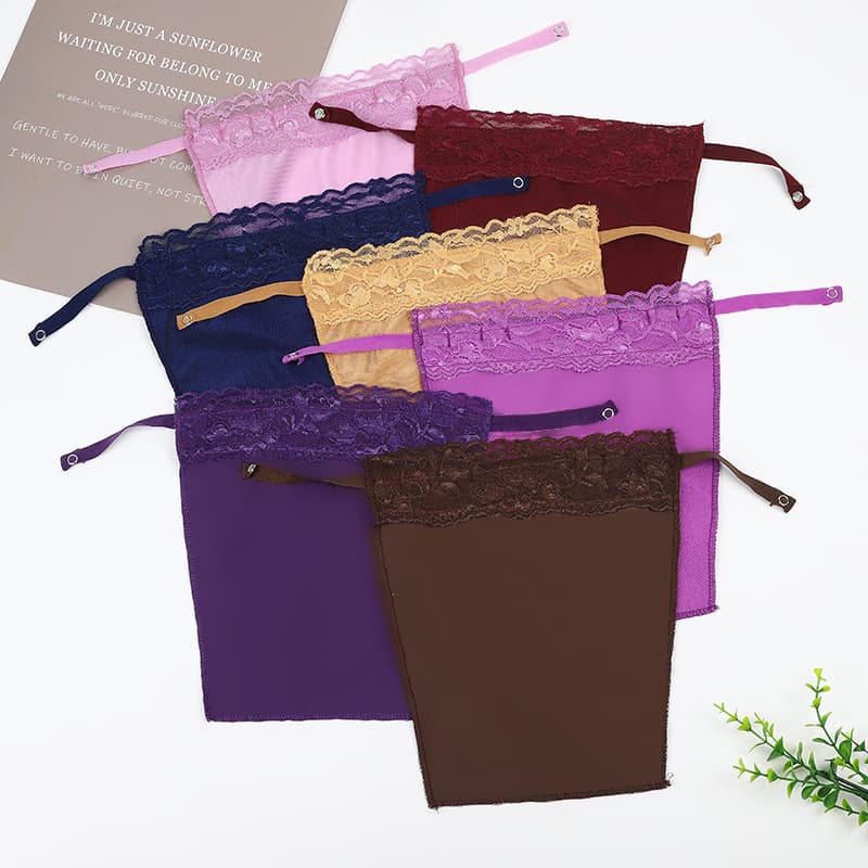 In-Stock Anti-Slip Magic One-Piece Bandeau Fabric, Spring Summer Thin Fake Collar Lace Trim Seamless Bandeau Cloth