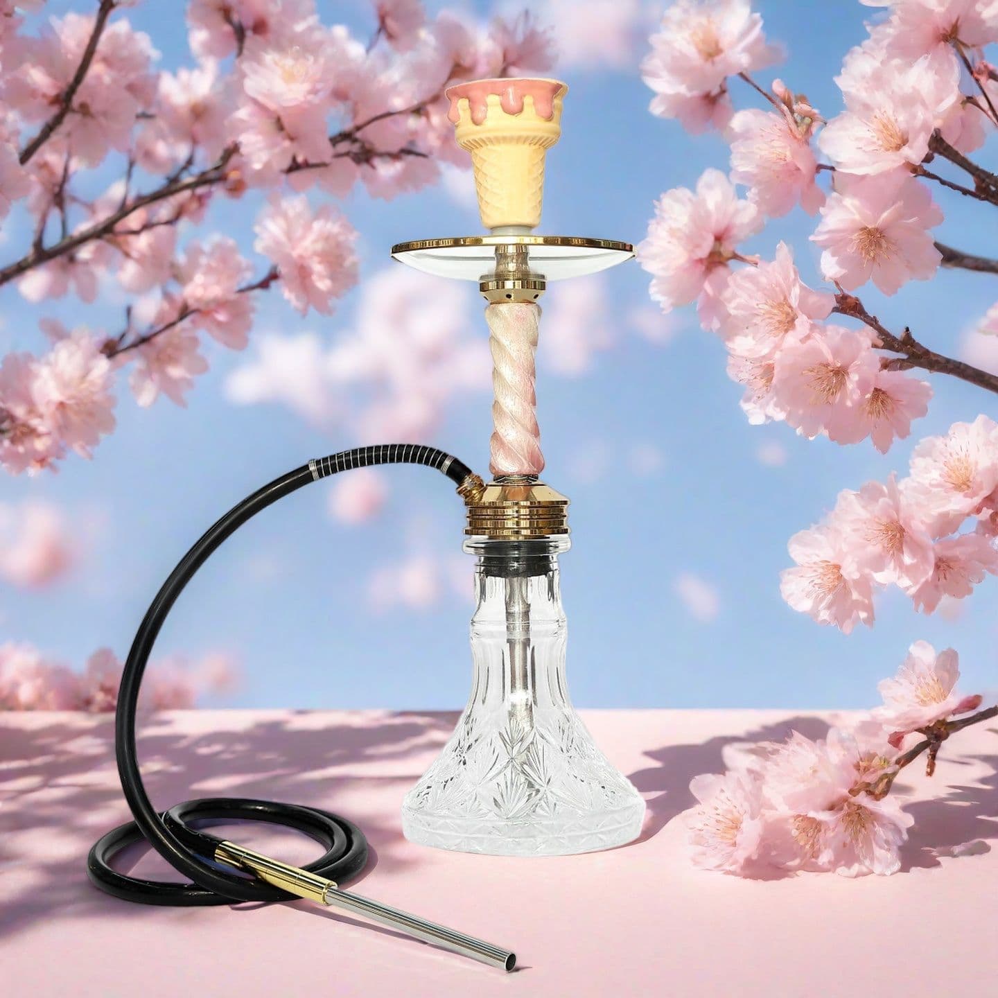 Cross-border Product Europe America Arabic Hookah Pink Girl Heart Ice Cream Craft Resin Hookah Bar