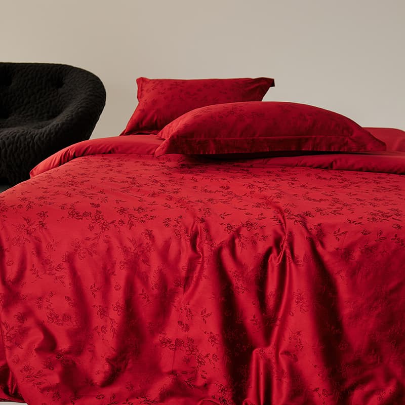 Light luxury texture 100S long-staple cotton bed four-piece satin jacquard pure cotton bed sheet quilt cover pure cotton bedding