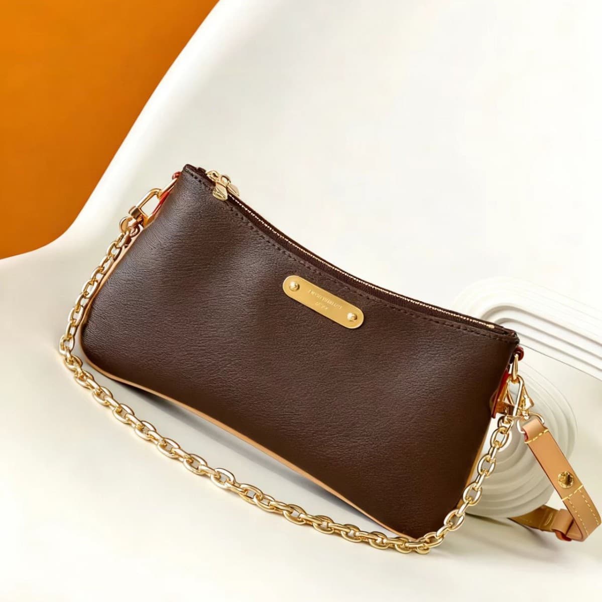 2025 Lvjia Presbyopia Monogram Shoulder Handbag for Women Chain Printed Underarm Bag Chip Version Small Square Bag