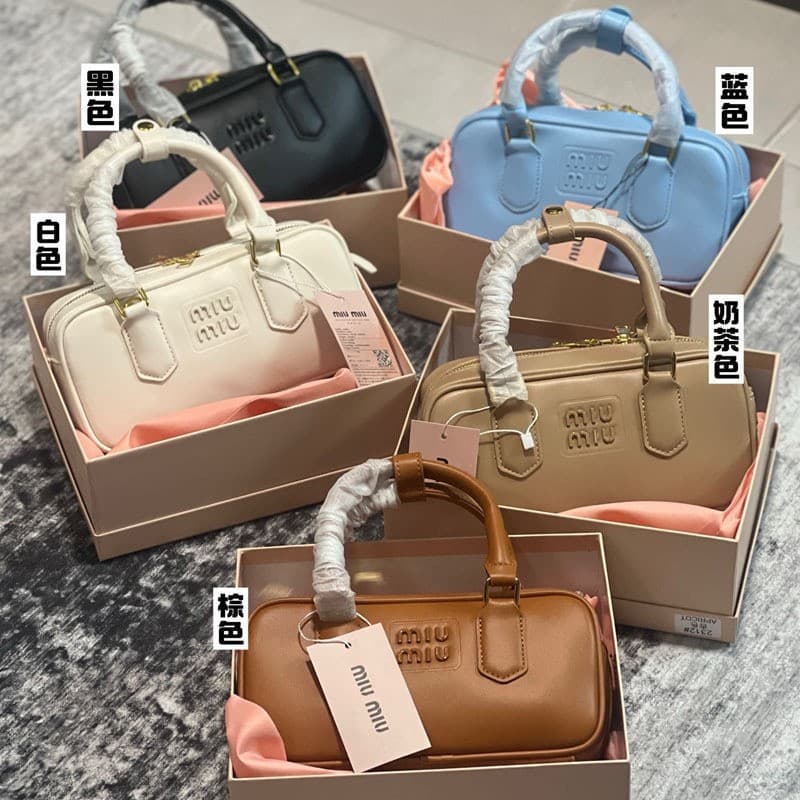 miu Miu New Autumn/Winter Hot-Selling Retro Small Bowling Briefcase Premium Minimalist Shoulder Handbag for Women