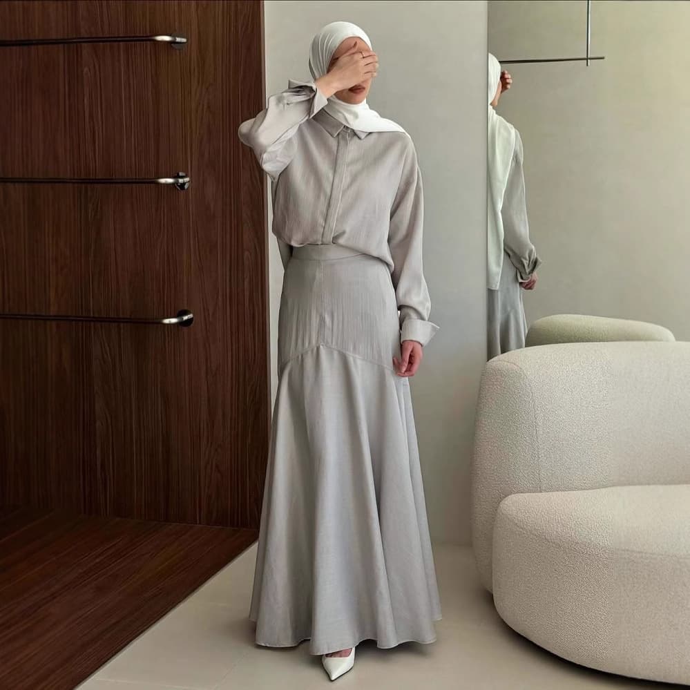 Cross-Border Women's Clothing 2026 New Fashion Style Long-Sleeved Shirt Slim-Fit Skirt Two-Piece Set