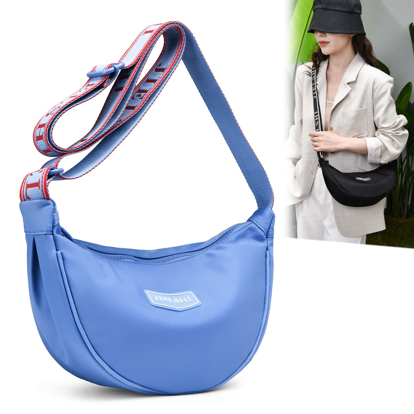 Trendy Women's Shoulder Bag, Versatile Crossbody Bag, Lightweight Water-Resistant Nylon Fabric, Fashionable Shopping Bag