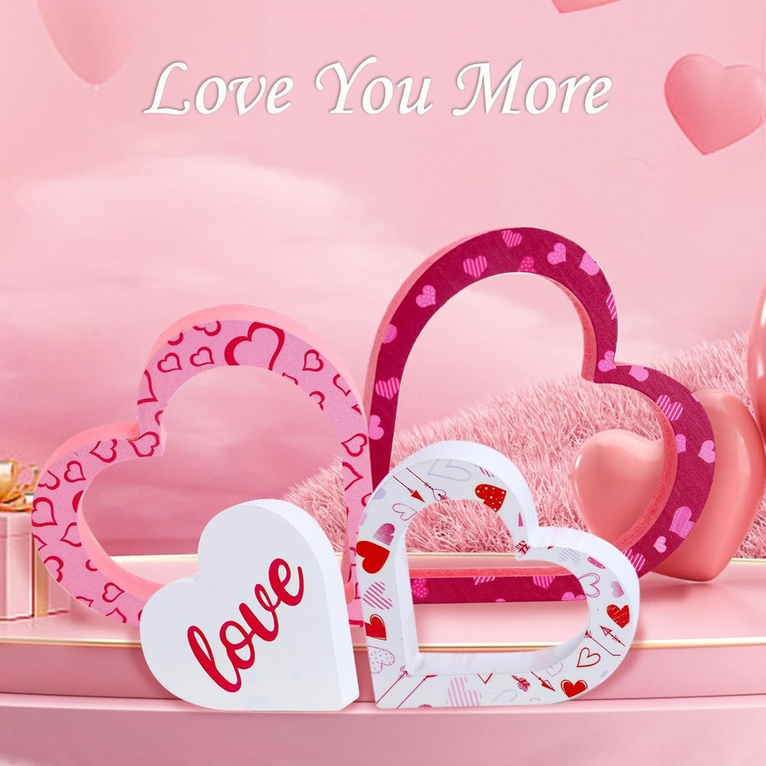 Valentine's Day Wooden Craft Desktop Decoration Home Ornament Hanging Decor Valentine's Gift Party Setup