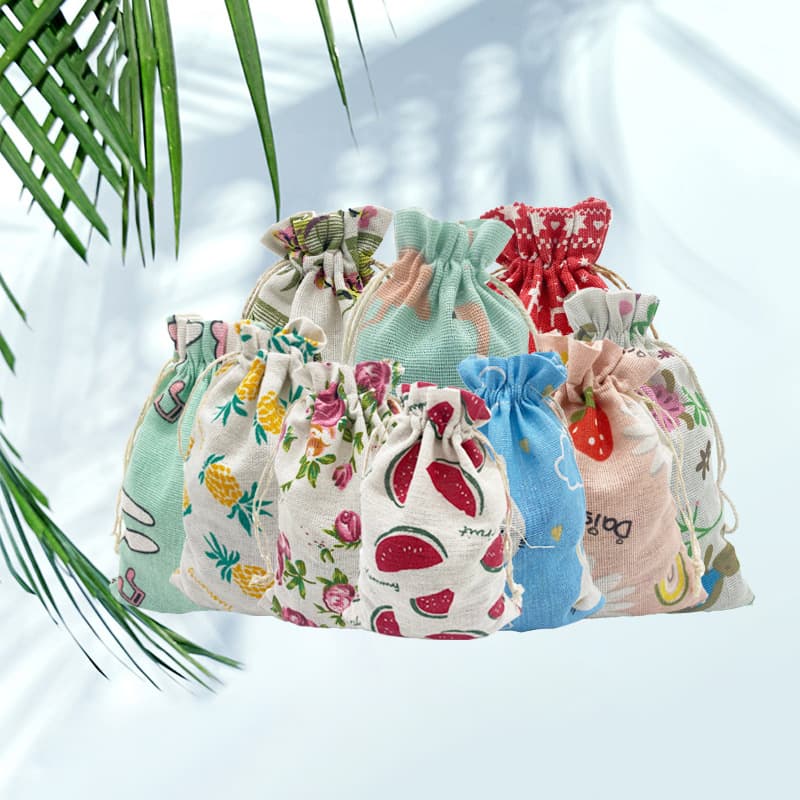New cotton bag sachet sachet cotton bundle pocket printed cotton Chinese herbal medicine packaging bag empty bag in stock