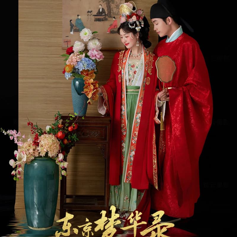 New Song-style Hanfu Chinese Wedding Dress Heavy Embroidery Wedding Dream of Splendor Same Style Couple Photoshoot Set