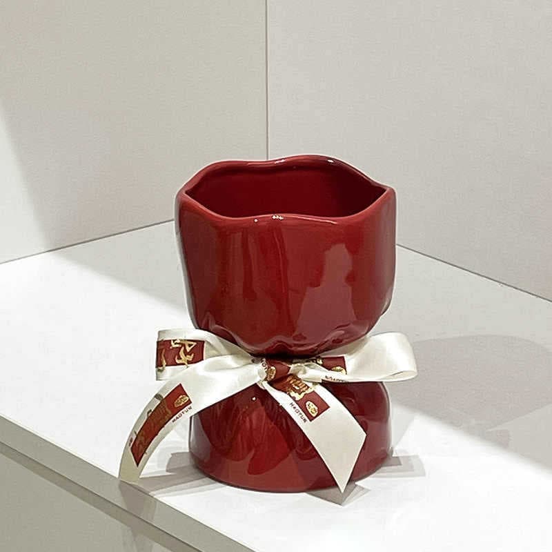 High-value vase ceramic flower arrangement high-level feeling home living room small vase wedding gift decorative vase ornaments