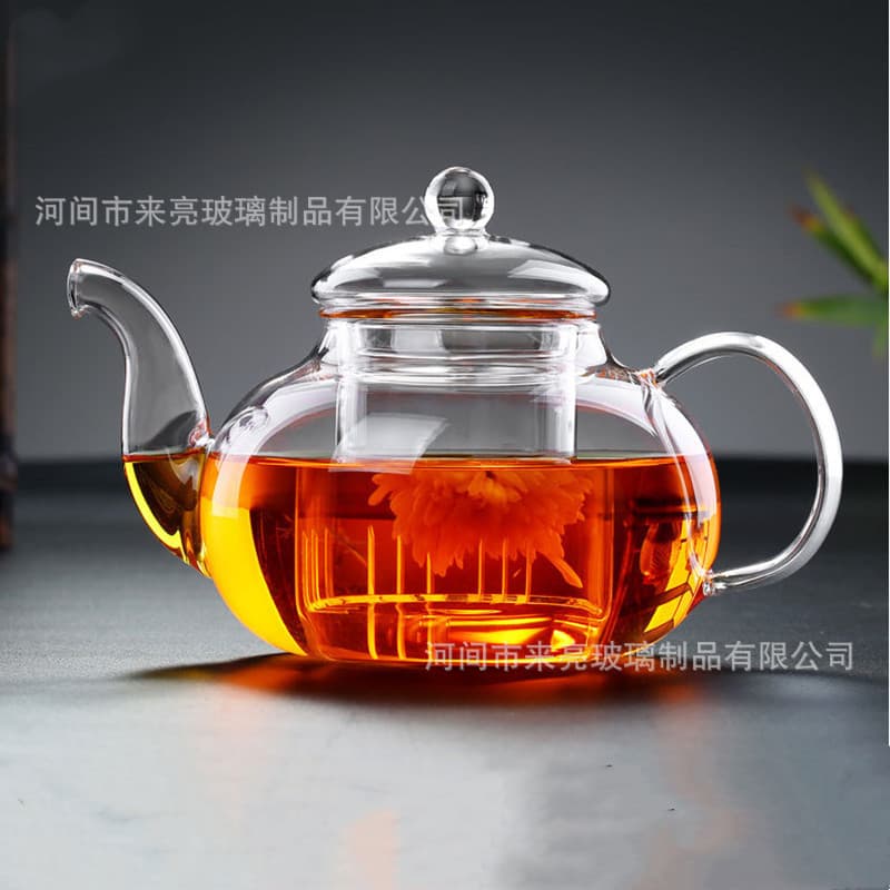 Glass Tea Set, Flower Tea Pot, High-Temperature Resistant Large Capacity Tea Kettle, Fruit Tea Pot, Kung Fu Tea Cup Set