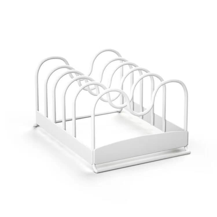 Multi-functional pot lid organizer, cooking baking pan storage rack, kitchen shelf.