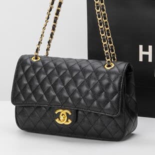 Chanel Caviar Genuine Leather Bag for Women, 2026 New Style Underarm Bag, Quilted Chain, Fashion Versatile Single-Shoulder Crossbody