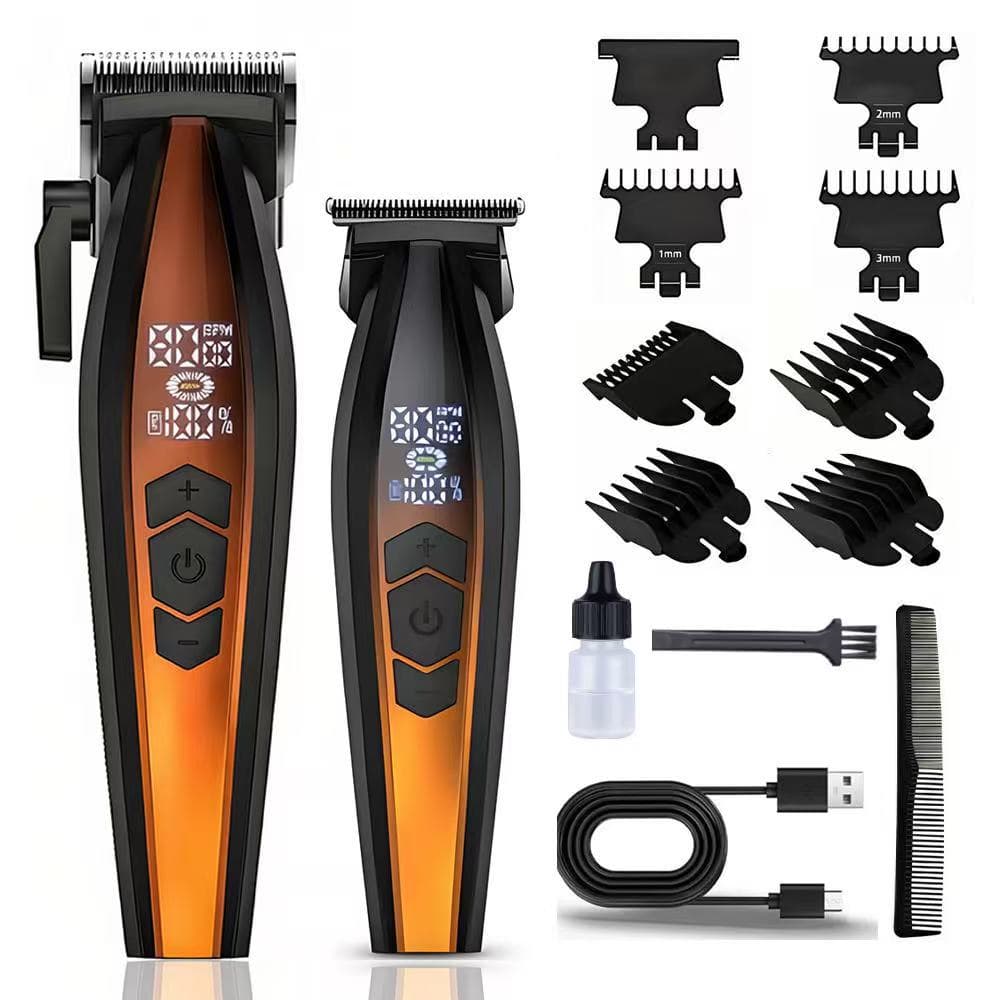 Cross-Border New Model Clipper and Trimmer Set, Oil Head Gradient Carving Electric Hair Clipper, Professional Barber Shop Hair Trimmer