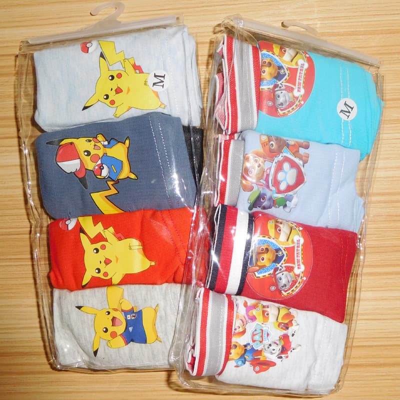 Children's underwear, boys' fine cotton boxer briefs, small, medium and large children, adolescent boys, pure cotton boxer cartoon pants, category a